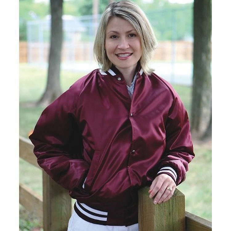 ASW Adult Flannel Lined Satin Award Jacket 1 ASW Adult Flannel Lined Satin Award Jacket