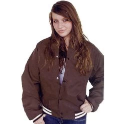 ASW Adult Oxford Flannel Lined Baseball Jacket