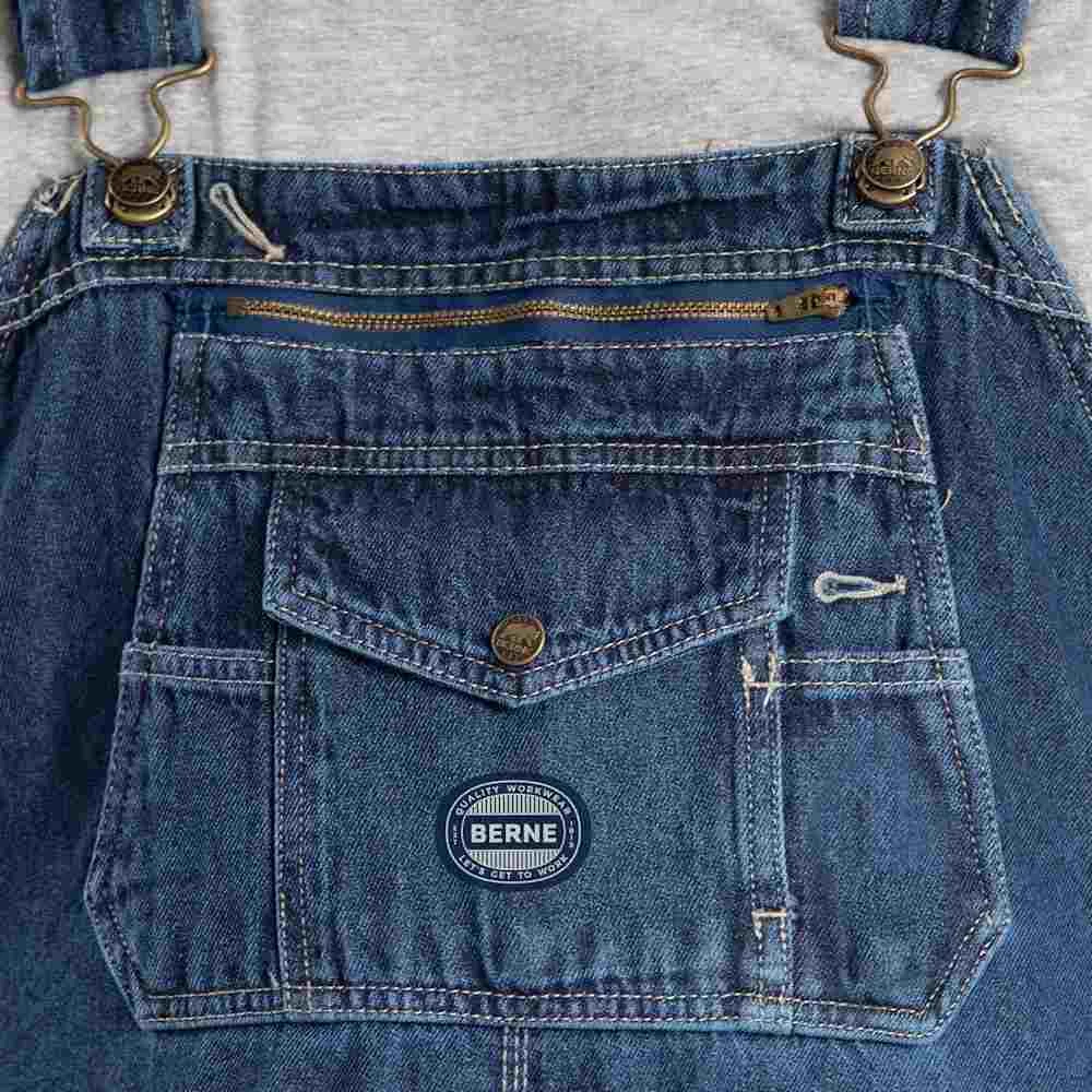 Berne Original Unlined Washed Denim Bib Overall 3 Berne Original Unlined Washed Denim Bib Overall - Image 3