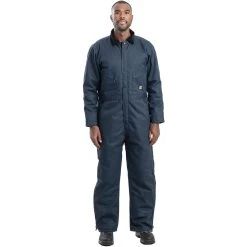 Berne Deluxe Twill Insulated Coverall Quilt Lined Zip To Hip