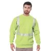Bayside Hi-Vis 9.5 Oz. Crewneck Sweatshirt Segmented Striping