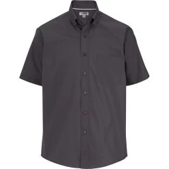 Edwards Men's Short Sleeve Lightweight Button Down Collar Poplin Shirt