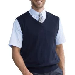 Edwards Unisex V-Neck Acrylic Interlock Sweater Vest -American Apparel Outlet Store ED4065@2