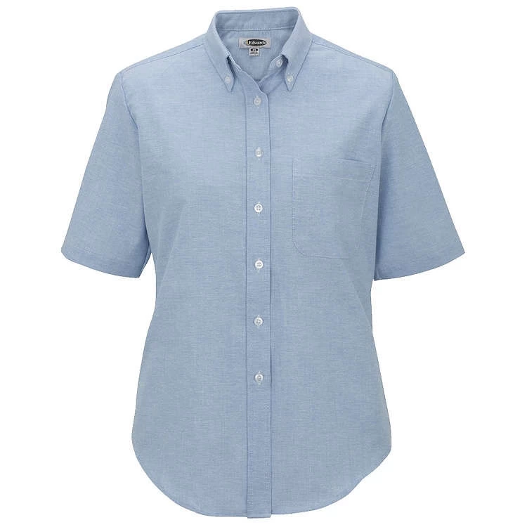 Edwards Women's Short Sleeve Easy Care Oxford Shirt 1 Edwards Women's Short Sleeve Easy Care Oxford Shirt