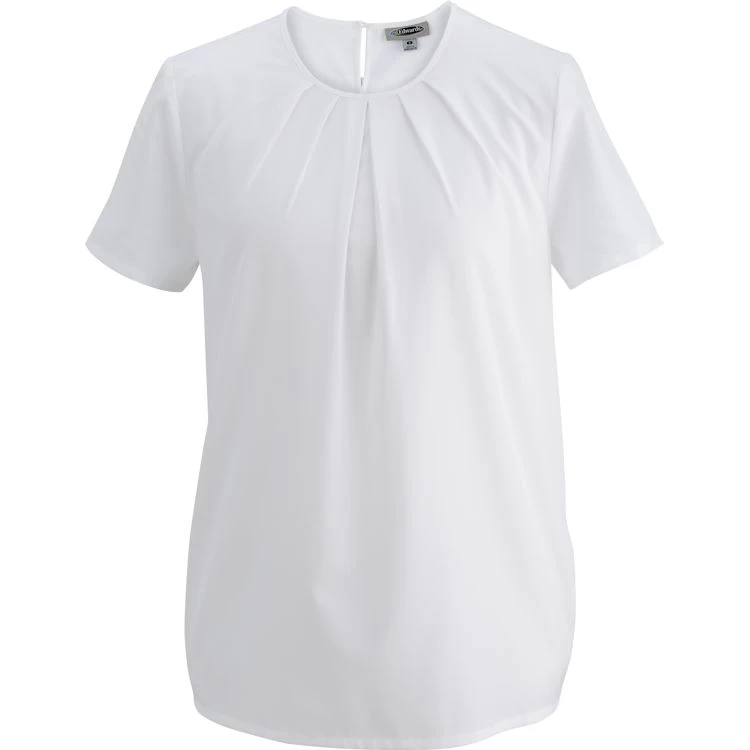 Edwards Ladies' Jewel Neck Short Sleeve Blouse 1 Edwards Ladies' Jewel Neck Short Sleeve Blouse