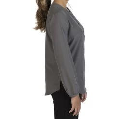 Edwards Ladies' Open V-Neck Long Sleeve Blouse -American Apparel Outlet Store ED5275@3