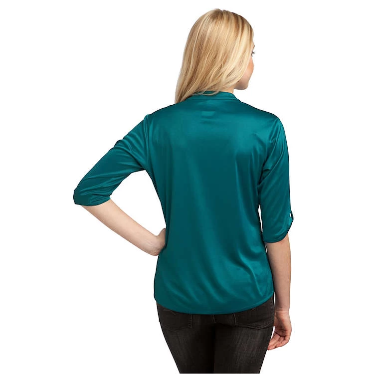 OGIO® Ladies' 3/4 Sleeve Crush Henley 2 OGIO® Ladies' 3/4 Sleeve Crush Henley - Image 2