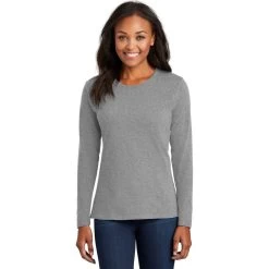 Port & Company® Ladies Long Sleeve Core Cotton Tee
