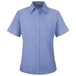 Red Kap Women's Specialized Pocketless Short Sleeve Work Shirt