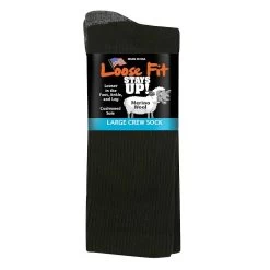Extra Wide Sock Co Extra Wide Loose Fit Merino Wool Crew Socks - 2 Per Bag